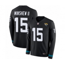Men's Jacksonville Jaguars #15 Gardner Minshew II Limited Black Therma Long Sleeve Football Jersey