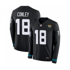 Men's Jacksonville Jaguars #18 Chris Conley Limited Black Therma Long Sleeve Football Jersey