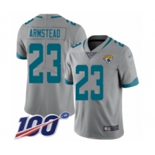 Men's Jacksonville Jaguars #23 Ryquell Armstead Silver Inverted Legend Limited 100th Season Football Jersey