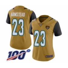 Women's Jacksonville Jaguars #23 Ryquell Armstead Limited Gold Rush Vapor Untouchable 100th Season Football Jersey