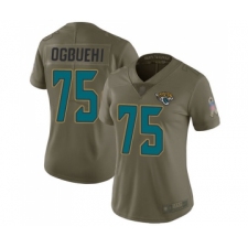 Women's Jacksonville Jaguars #75 Cedric Ogbuehi Limited Olive 2017 Salute to Service Football Jersey