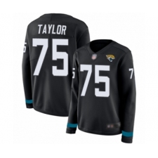 Women's Jacksonville Jaguars #75 Jawaan Taylor Limited Black Therma Long Sleeve Football Jersey
