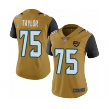 Women's Jacksonville Jaguars #75 Jawaan Taylor Limited Gold Rush Vapor Untouchable Football Jersey