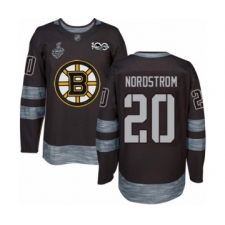 Men's Boston Bruins #20 Joakim Nordstrom Authentic Black 1917-2017 100th Anniversary 2019 Stanley Cup Final Bound Hockey Jersey