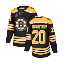 Men's Boston Bruins #20 Joakim Nordstrom Authentic Black Home 2019 Stanley Cup Final Bound Hockey Jersey