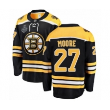 Men's Boston Bruins #27 John Moore Authentic Black Home Fanatics Branded Breakaway 2019 Stanley Cup Final Bound Hockey Jersey