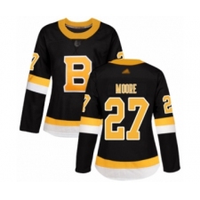 Women's Boston Bruins #27 John Moore Authentic Black Alternate Hockey Jersey