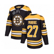 Youth Boston Bruins #27 John Moore Authentic Black Home 2019 Stanley Cup Final Bound Hockey Jersey