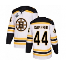 Men's Boston Bruins #44 Steven Kampfer Authentic White Away 2019 Stanley Cup Final Bound Hockey Jersey
