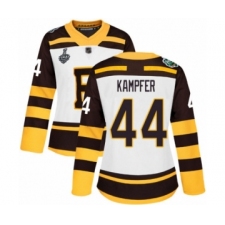 Women's Boston Bruins #44 Steven Kampfer Authentic White Winter Classic 2019 Stanley Cup Final Bound Hockey Jersey