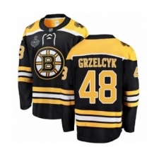 Men's Boston Bruins #48 Matt Grzelcyk Authentic Black Home Fanatics Branded Breakaway 2019 Stanley Cup Final Bound Hockey Jersey