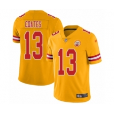 Youth Kansas City Chiefs #13 Sammie Coates Limited Gold Inverted Legend Football Jersey
