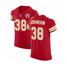 Men's Kansas City Chiefs #38 Dontae Johnson Red Team Color Vapor Untouchable Elite Player Football Jersey
