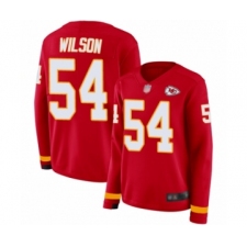 Women's Kansas City Chiefs #54 Damien Wilson Limited Red Therma Long Sleeve Football Jersey