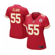 Women's Kansas City Chiefs #55 Frank Clark Game Red Team Color Football Jersey