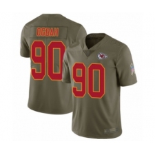 Youth Kansas City Chiefs #90 Emmanuel Ogbah Limited Olive 2017 Salute to Service Football Jersey