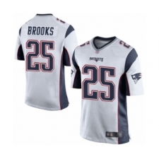 Men's New England Patriots #25 Terrence Brooks Game White Football Jersey