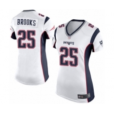 Women's New England Patriots #25 Terrence Brooks Game White Football Jersey
