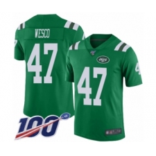Men's New York Jets #47 Trevon Wesco Limited Green Rush Vapor Untouchable 100th Season Football Jersey