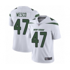 Men's New York Jets #47 Trevon Wesco White Vapor Untouchable Limited Player Football Jersey