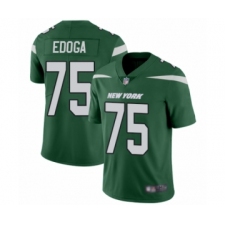 Men's New York Jets #75 Chuma Edoga Green Team Color Vapor Untouchable Limited Player Football Jersey