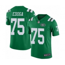 Men's New York Jets #75 Chuma Edoga Limited Green Rush Vapor Untouchable Football Jersey