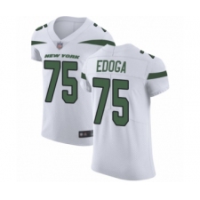 Men's New York Jets #75 Chuma Edoga White Vapor Untouchable Elite Player Football Jersey