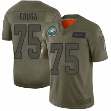 Women's New York Jets #75 Chuma Edoga Limited Camo 2019 Salute to Service Football Jersey