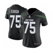 Women's New York Jets #75 Chuma Edoga Limited Navy Blue Alternate Football Jersey