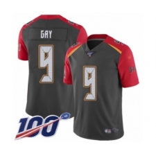 Men's Tampa Bay Buccaneers #9 Matt Gay Limited Gray Inverted Legend 100th Season Football Jersey
