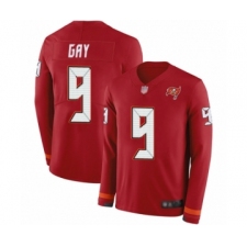 Men's Tampa Bay Buccaneers #9 Matt Gay Limited Red Therma Long Sleeve Football Jersey