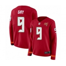 Women's Tampa Bay Buccaneers #9 Matt Gay Limited Red Therma Long Sleeve Football Jersey
