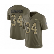 Men's Tampa Bay Buccaneers #34 Mike Edwards Limited Olive Camo 2017 Salute to Service Football Jersey