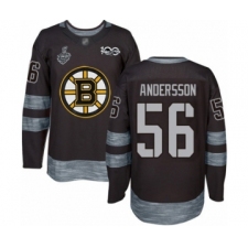 Men's Boston Bruins #56 Axel Andersson Authentic Black 1917-2017 100th Anniversary 2019 Stanley Cup Final Bound Hockey Jersey