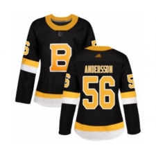 Women's Boston Bruins #56 Axel Andersson Authentic Black Alternate Hockey Jersey