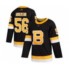 Youth Boston Bruins #56 Axel Andersson Authentic Black Alternate Hockey Jersey