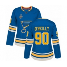 Women's St. Louis Blues #90 Ryan O'Reilly Authentic Navy Blue Alternate 2019 Stanley Cup Final Bound Hockey Jersey