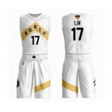Women's Toronto Raptors #17 Jeremy Lin Swingman White 2019 Basketball Finals Bound Suit Jersey - City Edition