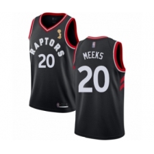 Men's Toronto Raptors #20 Jodie Meeks Swingman Black 2019 Basketball Finals Champions Jersey Statement Edition
