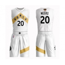 Men's Toronto Raptors #20 Jodie Meeks Swingman White 2019 Basketball Finals Bound Suit Jersey - City Edition