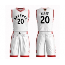 Women's Toronto Raptors #20 Jodie Meeks Swingman White 2019 Basketball Finals Bound Suit Jersey - Association Edition
