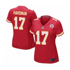 Women's Kansas City Chiefs #17 Mecole Hardman Game Red Team Color Football Jersey