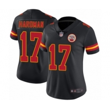 Women's Kansas City Chiefs #17 Mecole Hardman Limited Black Rush Vapor Untouchable Football Jersey