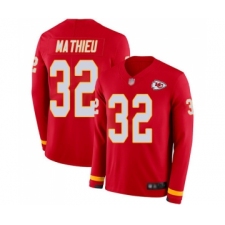 Youth Kansas City Chiefs #32 Tyrann Mathieu Limited Red Therma Long Sleeve Football Jersey