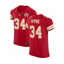 Men's Kansas City Chiefs #34 Carlos Hyde Red Team Color Vapor Untouchable Elite Player Football Jersey