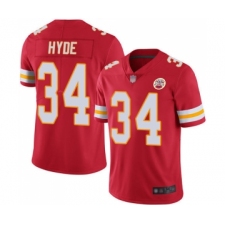 Men's Kansas City Chiefs #34 Carlos Hyde Red Team Color Vapor Untouchable Limited Player Football Jersey