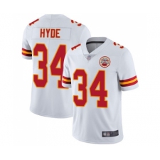 Men's Kansas City Chiefs #34 Carlos Hyde White Vapor Untouchable Limited Player Football Jersey