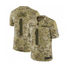 Youth Los Angeles Chargers #1 Ty Long Limited Camo 2018 Salute to Service Football Jersey