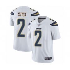 Men's Los Angeles Chargers #2 Easton Stick White Vapor Untouchable Limited Player Football Jersey
