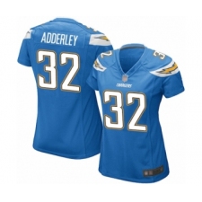 Women's Los Angeles Chargers #32 Nasir Adderley Game Electric Blue Alternate Football Jersey